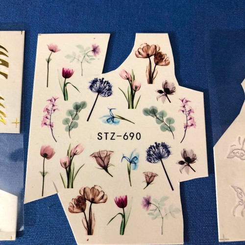 Water Nail Stickers Set of 6 used, full nail
