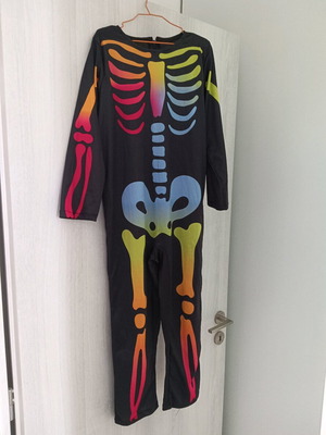 Carnival costume unisex colorful skeleton used for 6-7 years old