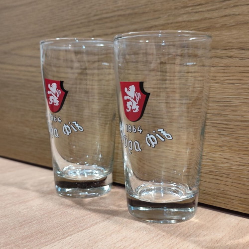 Fix Beer Set of Two Vintage Promotional Glasses 250ml Like New