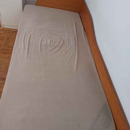 Sofa bed 200x82x40 with mattress used, light brown wood