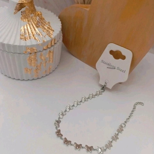 Stainless steel butterfly hand chain new, silver