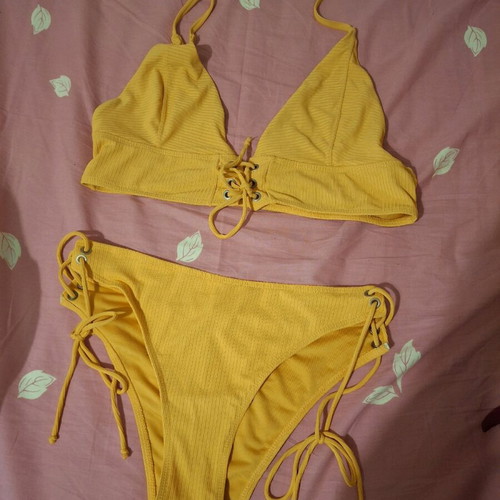 Swimsuit set yellow, size XXL