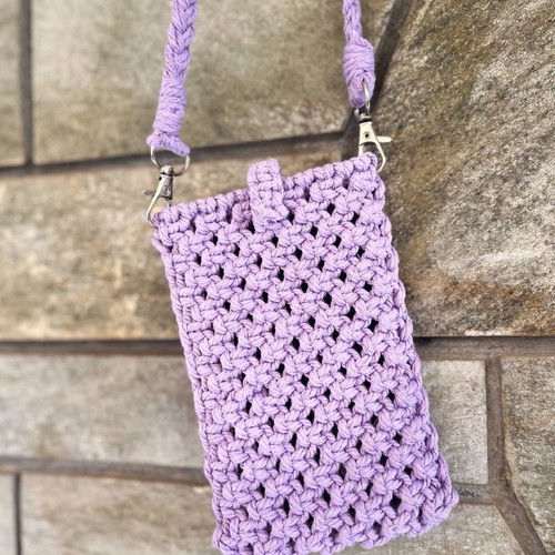 Handmade macrame phone bag crossbody made to order