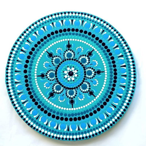 Mandala Blue Harmony 30cm hand-painted, new