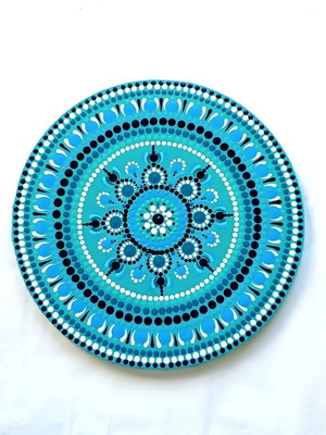 Mandala Blue Harmony 30cm hand-painted, new