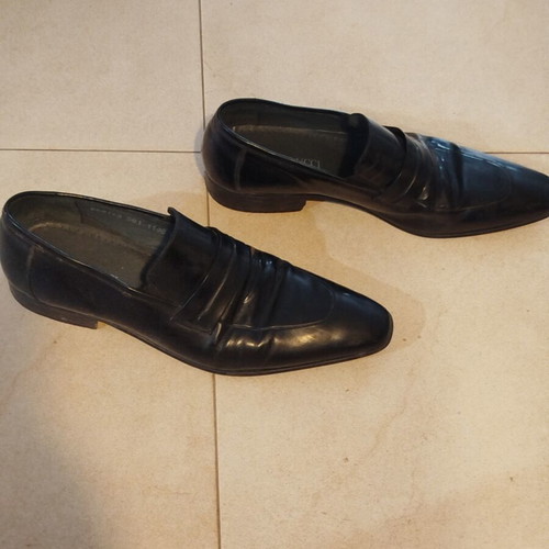 Berto Lucci men's shoes used, black, size 44, loafers