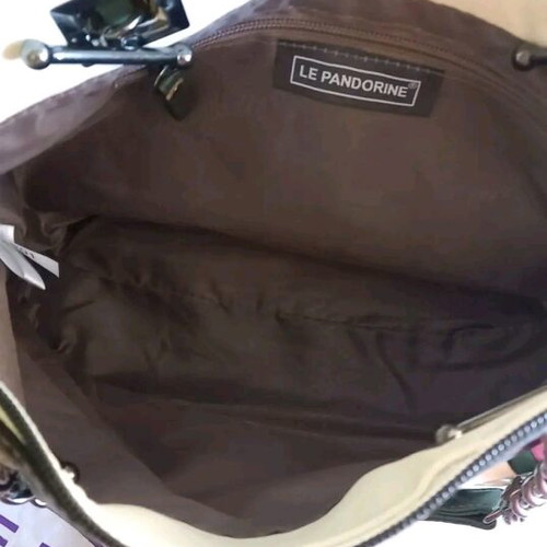 Le Pandorine large hand bag used, black-blue