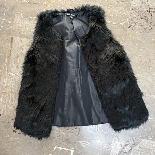 Faux Fur Vest Say What? like new, black, size S