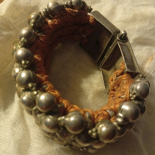Gajre Antique Silver Bracelet from Rajasthan, used