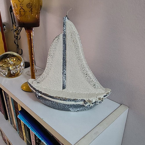 Decorative candle sailboat like new, summer decoration 23x23cm
