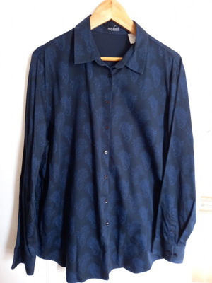 Van Laack No 48 Shirt 100% Cotton Like New Navy Paisley
