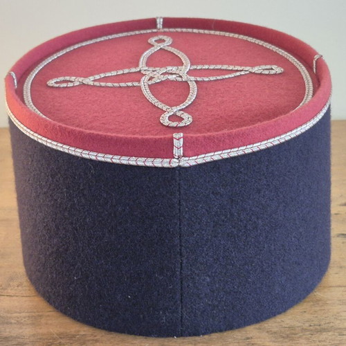 French Gendarmerie Kepi Hat with Silver Grenade Insignia, Size 57