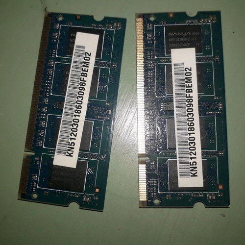 Ram memory 512 MB used, set of 2
