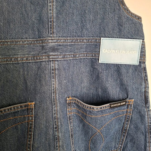 Calvin Klein denim short overalls like new, size medium, blue
