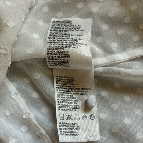 H&M Cream Sheer Swiss Dot V-Neck Blouse Small, like new