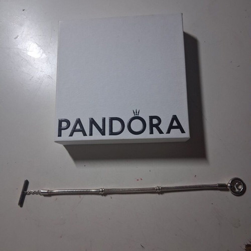 Pandora Moments bracelet with bar, rings and snake chain