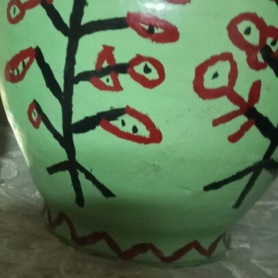 Corfu traditional handmade painted jar new