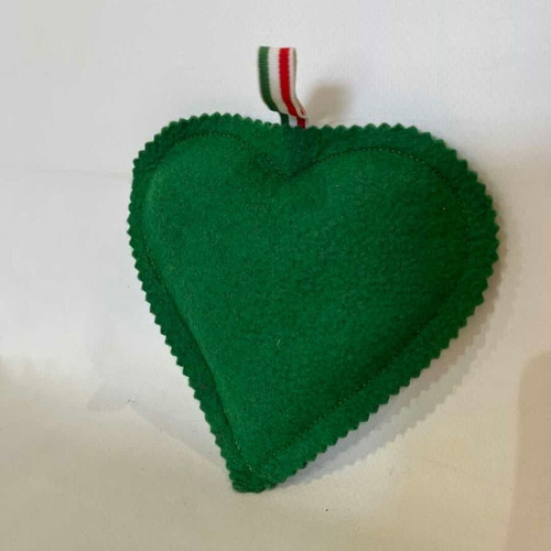 Vintage Hungarian traditional embroidered felt heart wall decoration 18x14