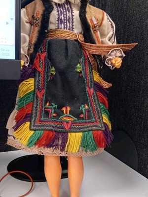 Rare doll used, papier-mâché and bakelite, 27 cm