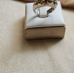 Vintage ring 750 and 925 with 18K gold hearts