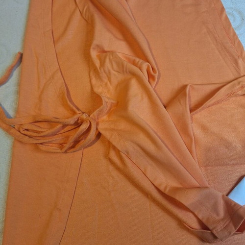 Toi&Moi summer blouse orange new with side openings and ties