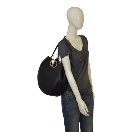 Twinset Milano Black Leather Tote Bag like new with Gold Logo