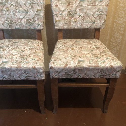 Upholstered chairs used, set of 6, solid