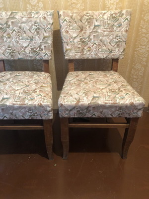 Upholstered chairs used, set of 6, solid