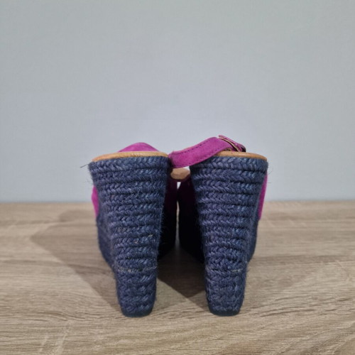 Gaimo purple leather and suede wedge espadrilles sandals size 38 like new