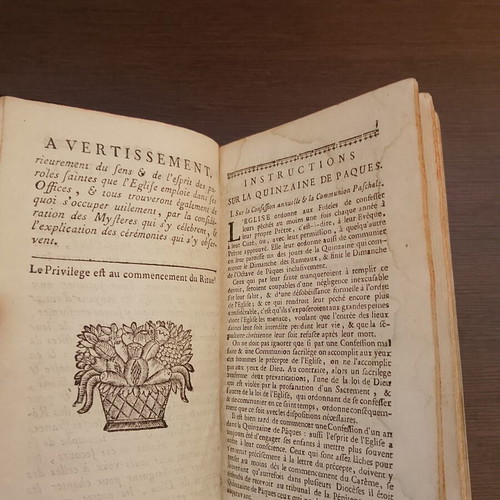 Rare 1752 French Liturgical Book used