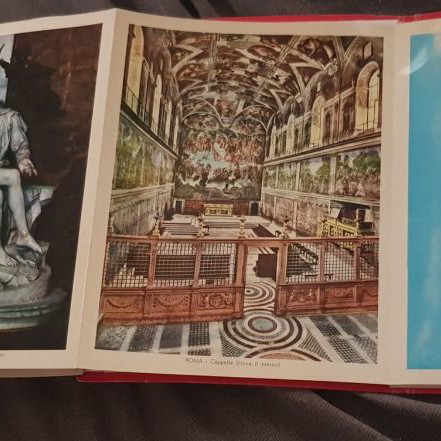Roma postcard used, collectible leporello booklet