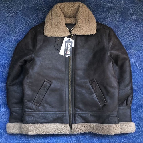 Schott NYC B-3 Bomber Jacket new, men's leather, size L, brown