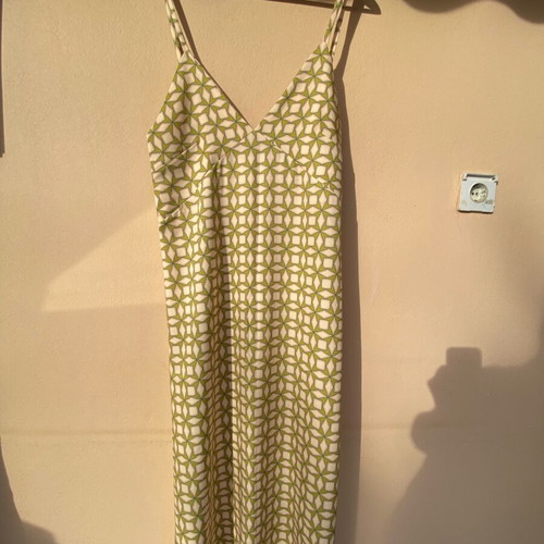 Long dress Kado handmade clothes new, lime and beige shades