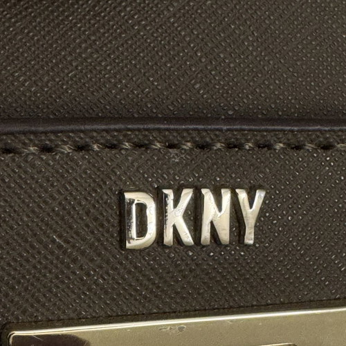 DKNY women's shoulder and handbag, brown/beige monogram with strap