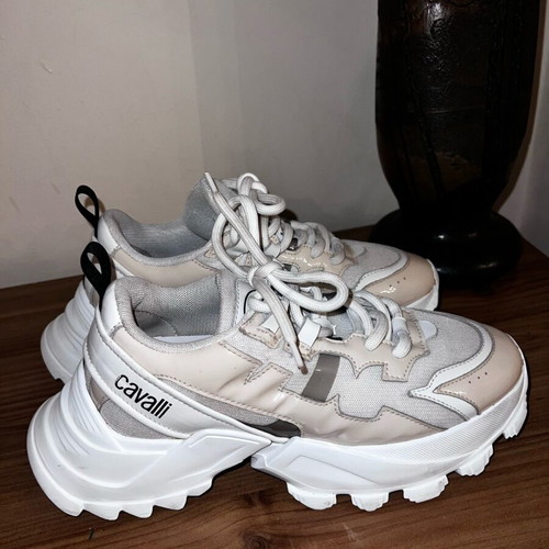 Roberto Cavalli athletic shoes like new, white and beige size 37