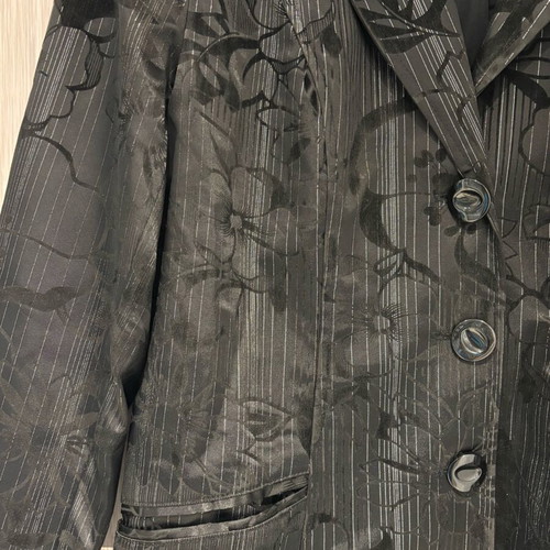 Women's blazer with floral motifs like new, size L, black and gray
