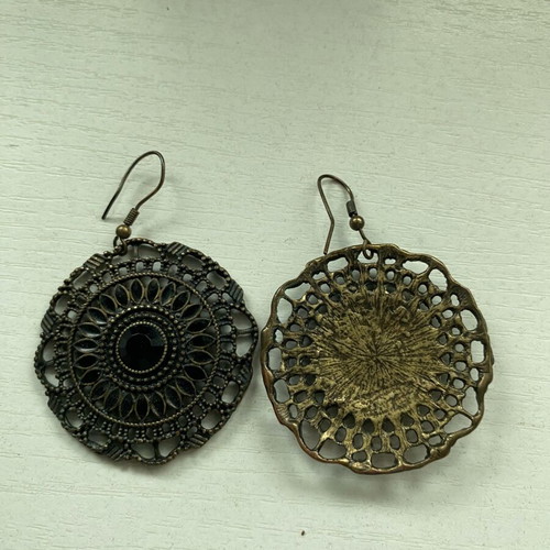 Earrings used, 2 pairs dangling with stone and geometric designs