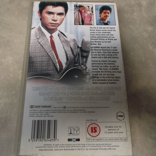 La Bamba VHS video cassette used, vintage collectible from 1990s