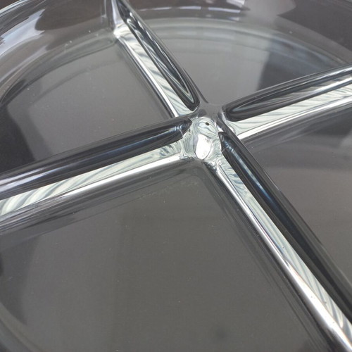 Glass serving platter like new, crystal/nut tray