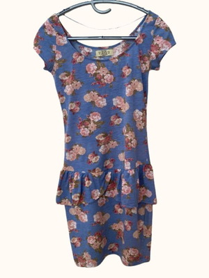 Pull & Bear summer mini dress size S/M, like new, blue floral