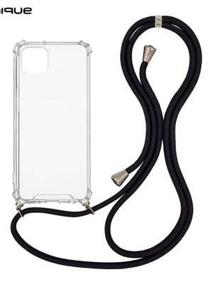 Θήκη Σιλικόνης Sonique Armor Clear με Κορδόνι για Apple iPhone 11 Μαύρη Νέα