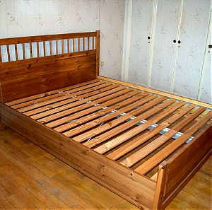 Διπλό κρεβάτι IKEA Hemnes πεύκο