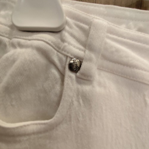 Ysatis Cropped Denim Pants like new, white, waist 32cm