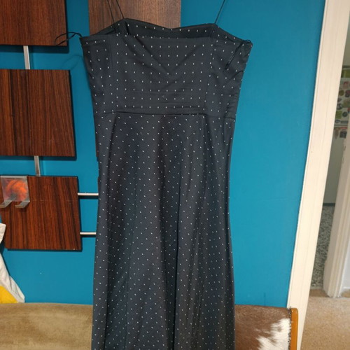 Helmi polka dot cocktail dress like new, blue, strapless option