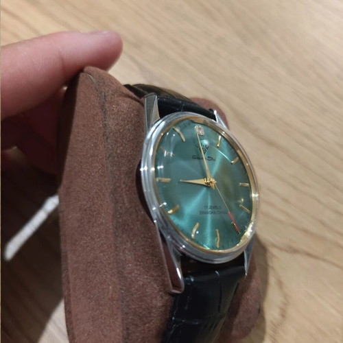 ZuanShi automatic wristwatch unisex, new with black leather strap