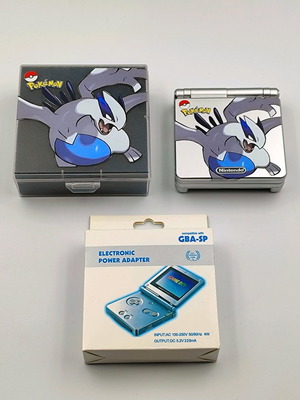 Game Boy Advance SP Lugia custom like new with charger and case