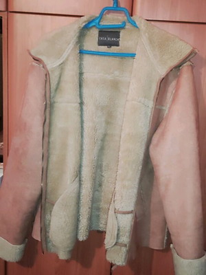 Casablanca men's jacket like new, leather fur, XL beige brown