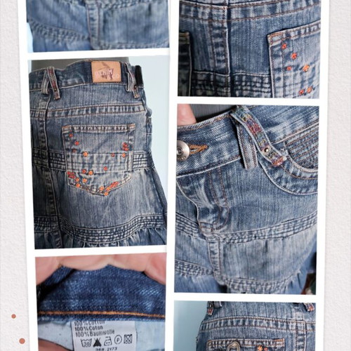 Дънкова пола Denim Kiss & Co с волани като нова