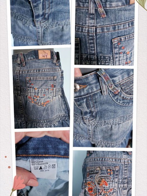 Дънкова пола Denim Kiss & Co с волани като нова
