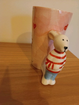 Mug with figure handle like new, double size